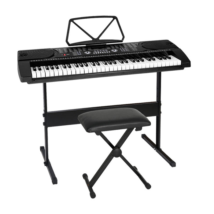 61 Keys Electronic Piano Keyboard Digital Electric w/ Stand Stool Black