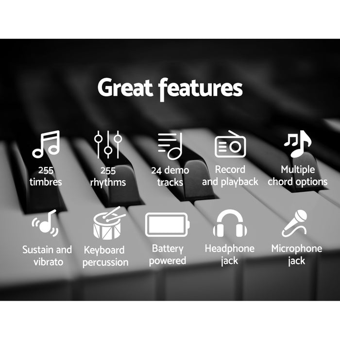 61 Keys Electronic Piano Keyboard Digital Electric - Silver