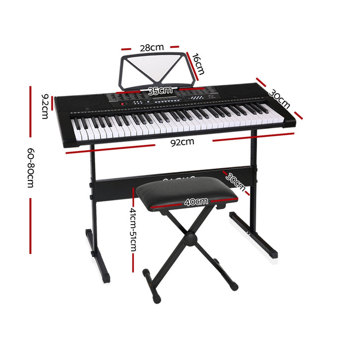 61 Keys Electronic Piano Keyboard Digital Electric w/ Stand Stool Speaker