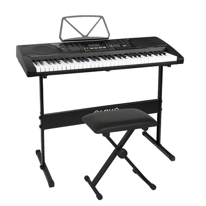 61 Keys Electronic Piano Keyboard Digital Electric w/ Stand Stool Lighted