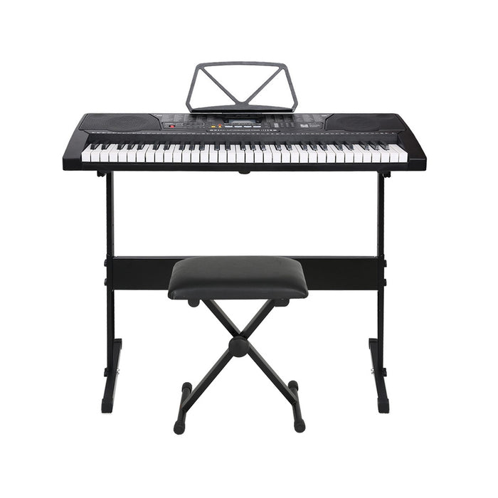 61 Keys Electronic Piano Keyboard Digital Electric w/ Stand Stool Lighted