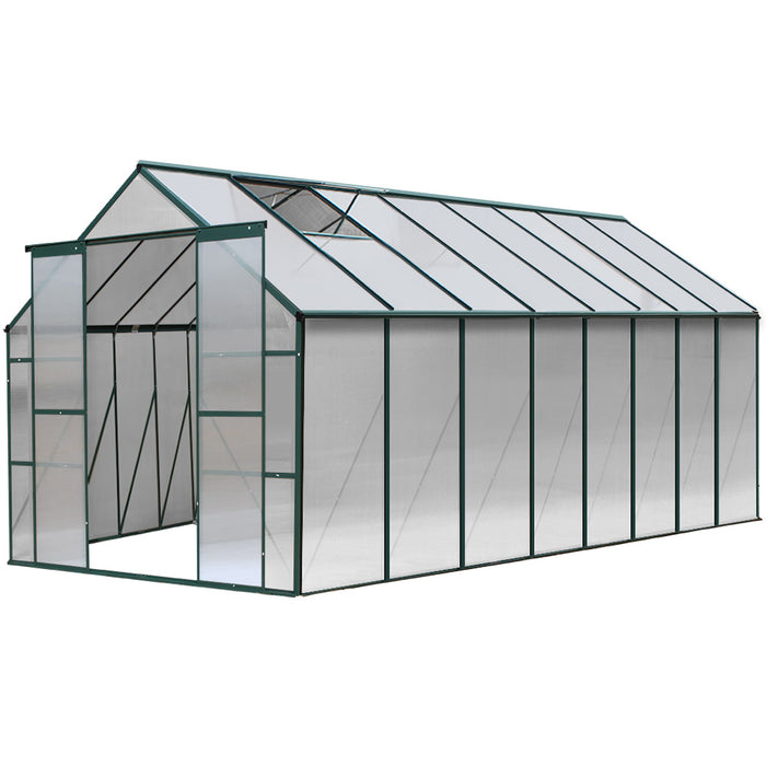 Aluminium and Polycarbonate Greenhouse - 5.1x2.44x2.1M