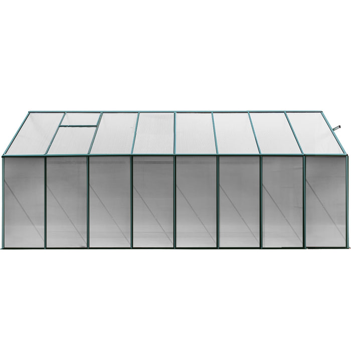 Aluminium and Polycarbonate Greenhouse - 5.1x2.44x2.1M