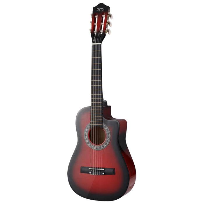 34 Inch Classical Guitar Wooden Body Nylon String- Red