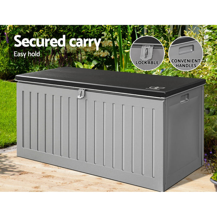 Outdoor Storage Box Container - 270L Dark Grey