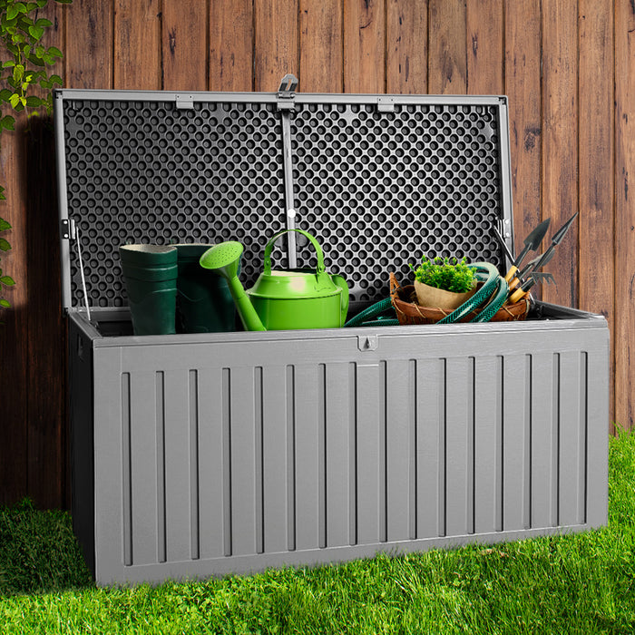 Outdoor Storage Box Container - 270L Dark Grey
