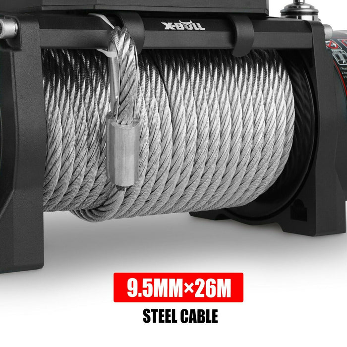 X-BULL Electric Winch 12000LBS/5454KGS Steel Cable 12V Wireless Remote Offroad