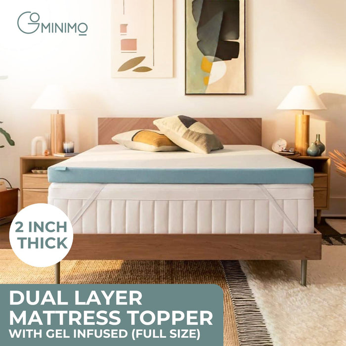 Dual Layer Mattress Topper 2 inch with Gel Infused (Full) GO-MTP-101