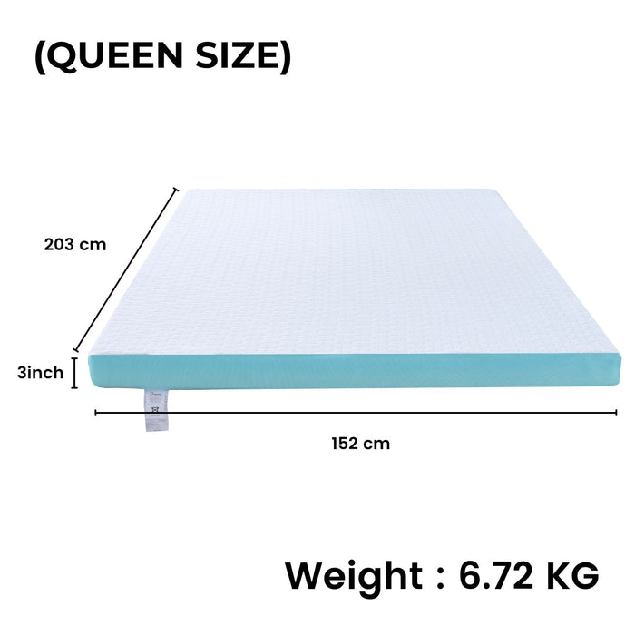 Dual Layer Mattress Topper 3 inch with Gel Infused (Queen) GO-MTP-106