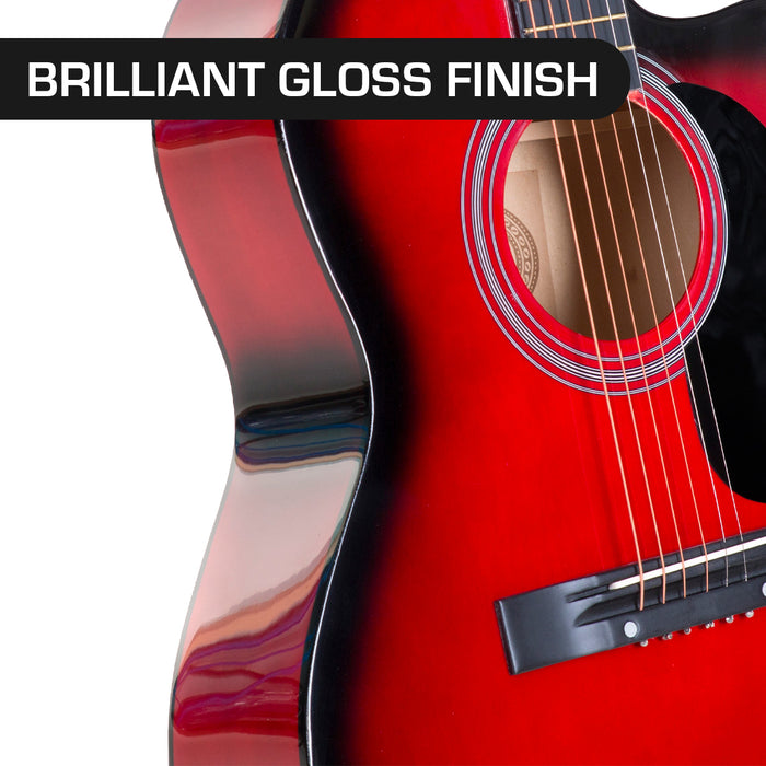 Acoustic Cutaway 40in Guitar - Red
