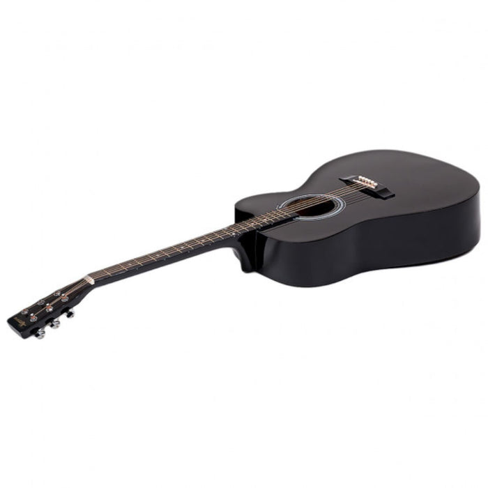 38in Pro Cutaway Acoustic Guitar with Carry Bag - Black