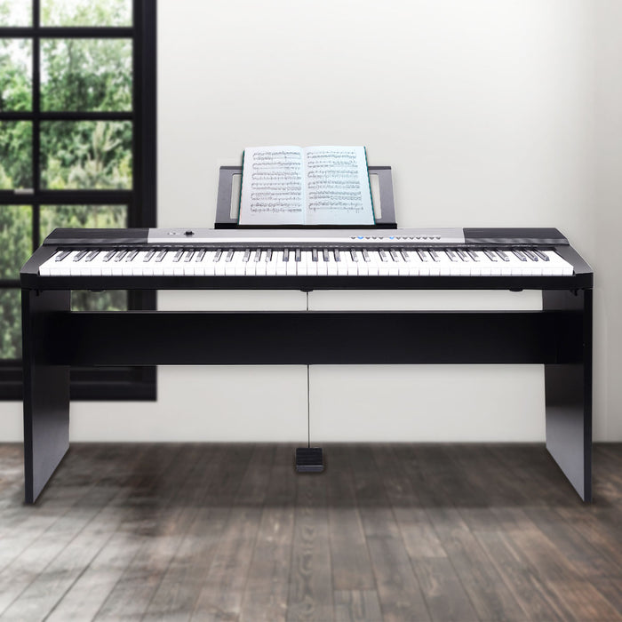 88 Keys Electronic Keyboard Piano with Stand Black