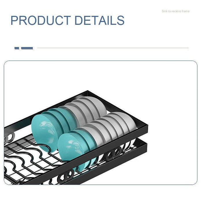 95cm Double Tier Dish Drying Rack Holder