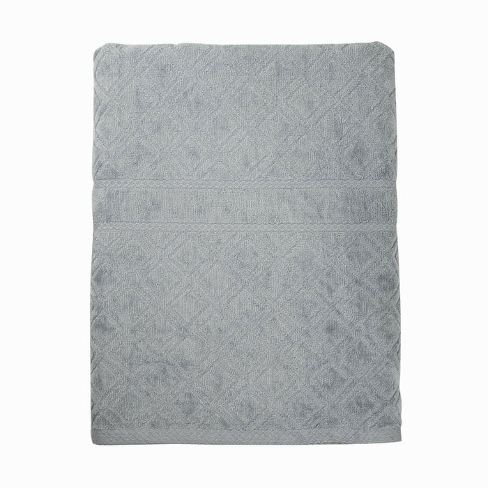 Diamond Design Jacquard Bath Towel - Grey