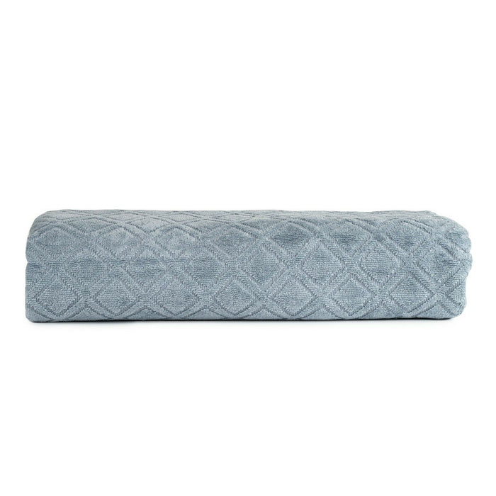 Diamond Design Jacquard Bath Towel - Blue