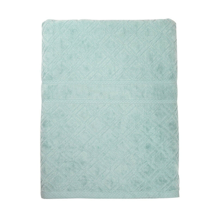 Diamond Design Jacquard Bath Towel - Aqua