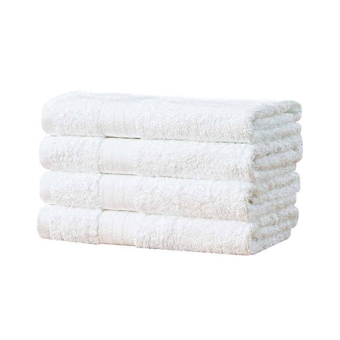 Linenland 4 Piece Cotton Hand Towels Set - White