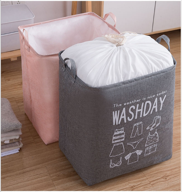 XL Washing Bin Hamper Linen (Pink)