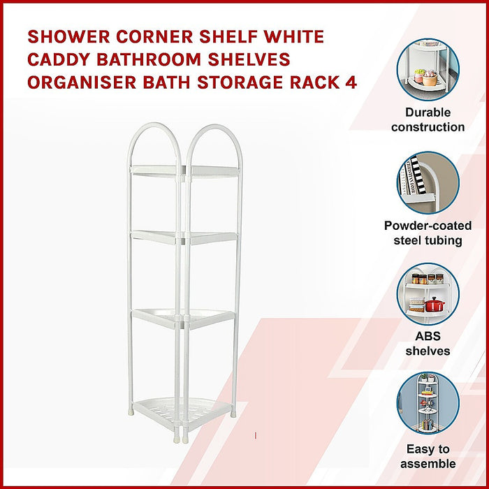 Shower Corner Shelf White Caddy