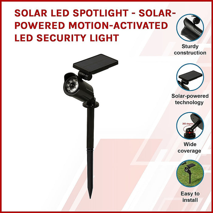 Solar LED Spotlight - Solar-powered motion-activated LED security light